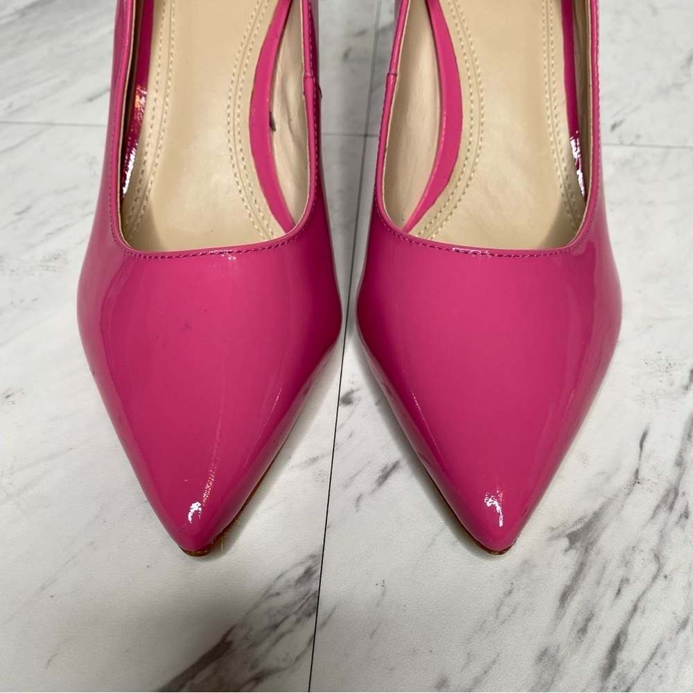 New! Marc Fisher Zala Pink Patent Leather Pointy Toe Pump 5M - Picture 10 of 14
